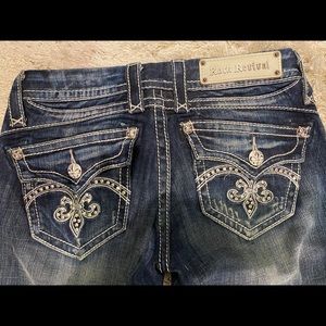 Women ROCK REVIVAL bling rhinestone distress jeans